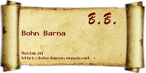 Bohn Barna névjegykártya
